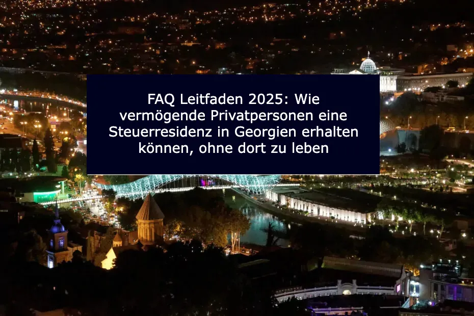 Steuerresidenz für vermögende Privatpersonen in Georgien: Wie erhält man eine georgische Steuerresidenz, ohne 183 Tage im Land zu verbringen?